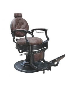 Бръснарски стол "Барок", тъмно кафяво